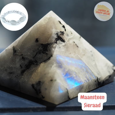Maansteen piramide en armband
