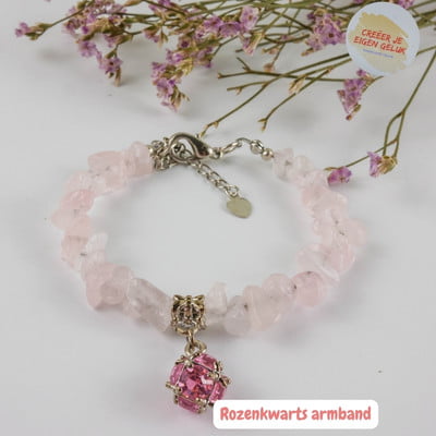 Rozenkwarts armband