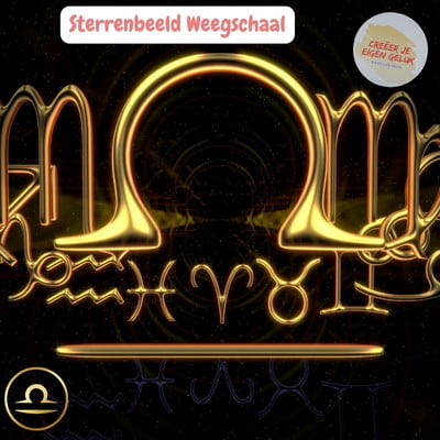 Sterrenbeeld weegschaal goud