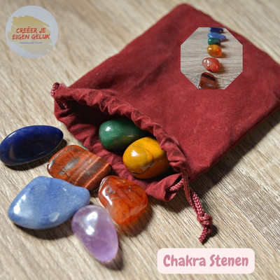 7 Chakra Stenen in zakje