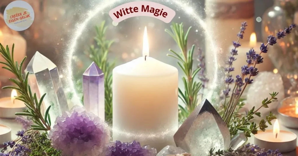 Witte magie kaars